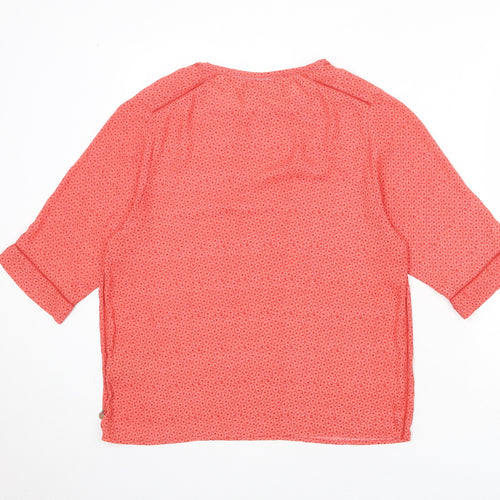 Scotch & Soda Womens Red Geometric Polyester Basic Blouse Size 6 Round Neck