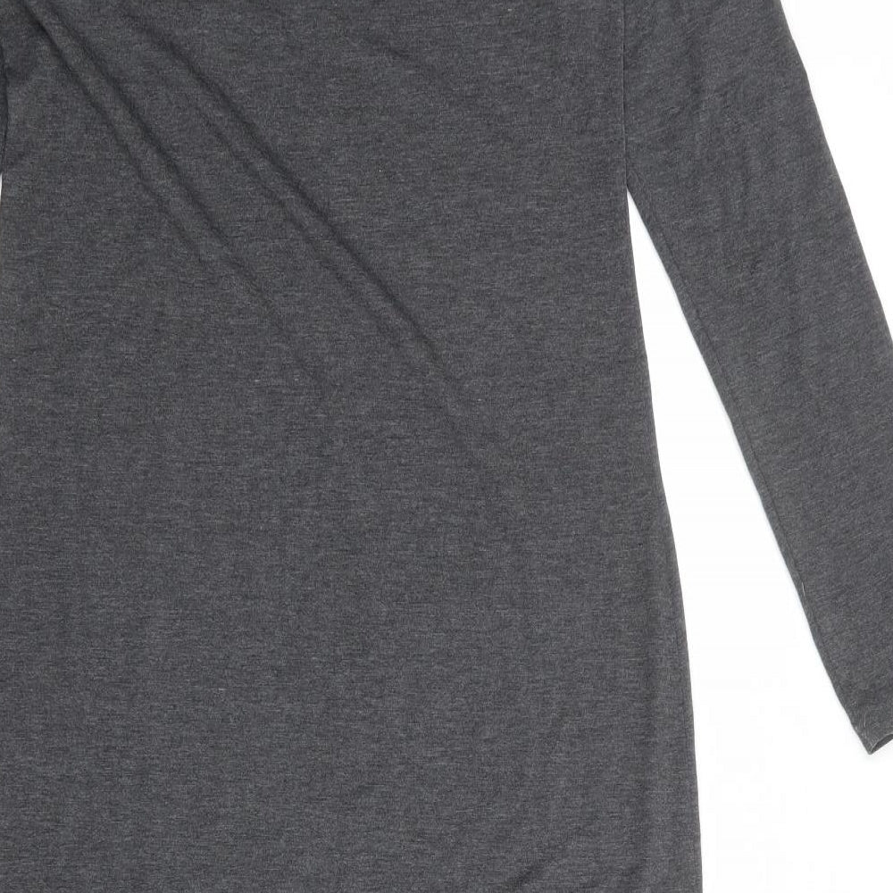 Divided by H&M Womens Grey Polyester Jumper Dress Size L Boat Neck Pullover