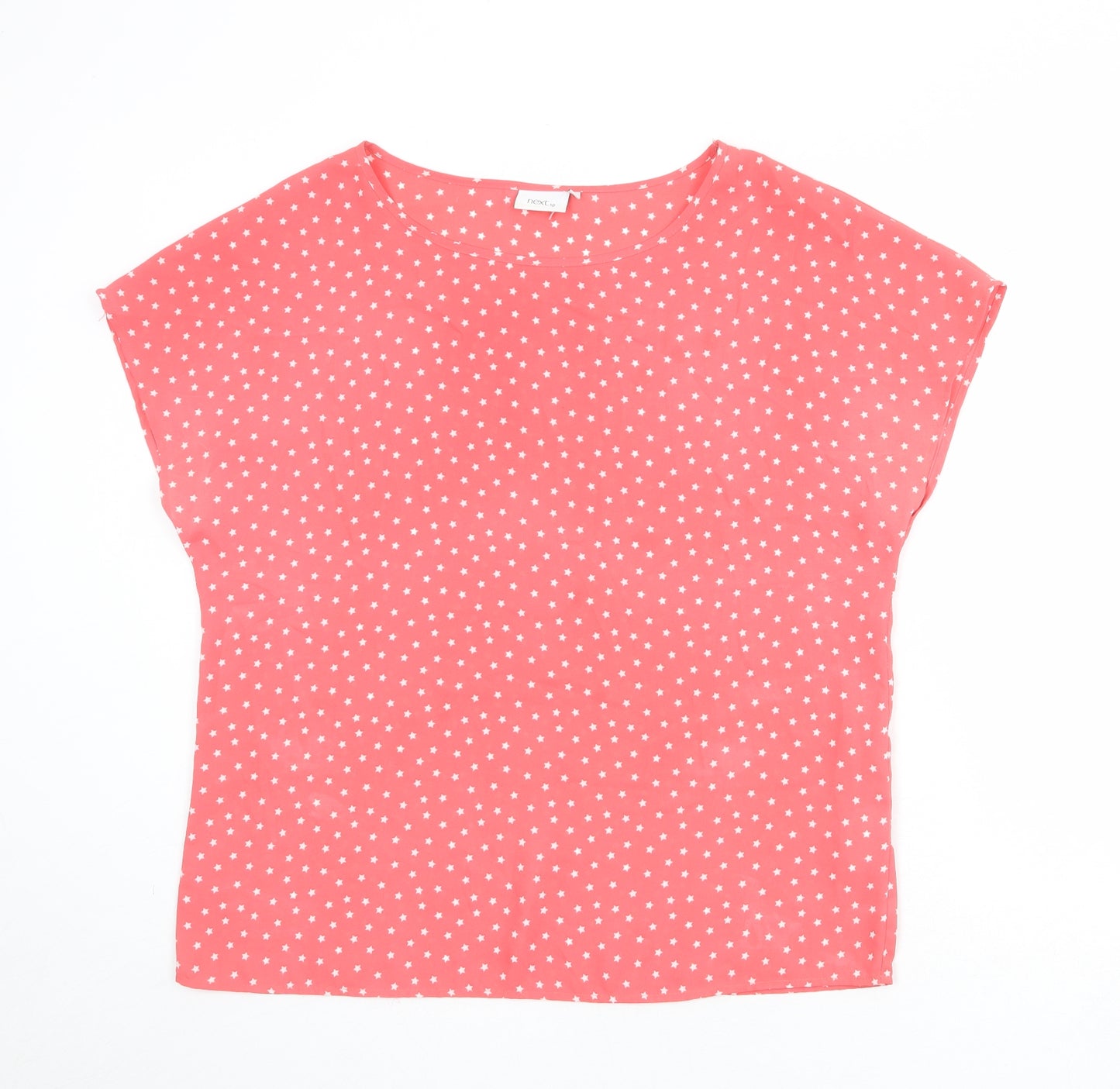 NEXT Womens Pink Geometric Polyester Basic Blouse Size 14 Boat Neck - Star Print
