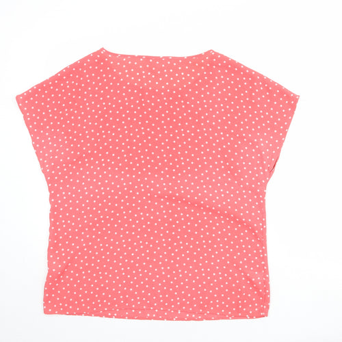 NEXT Womens Pink Geometric Polyester Basic Blouse Size 14 Boat Neck - Star Print