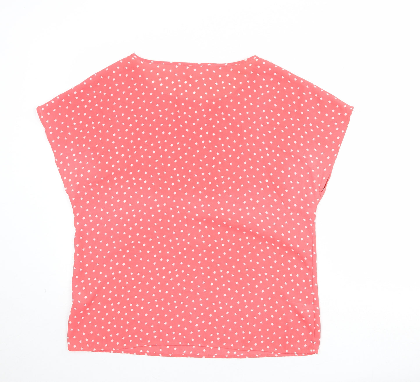 NEXT Womens Pink Geometric Polyester Basic Blouse Size 14 Boat Neck - Star Print