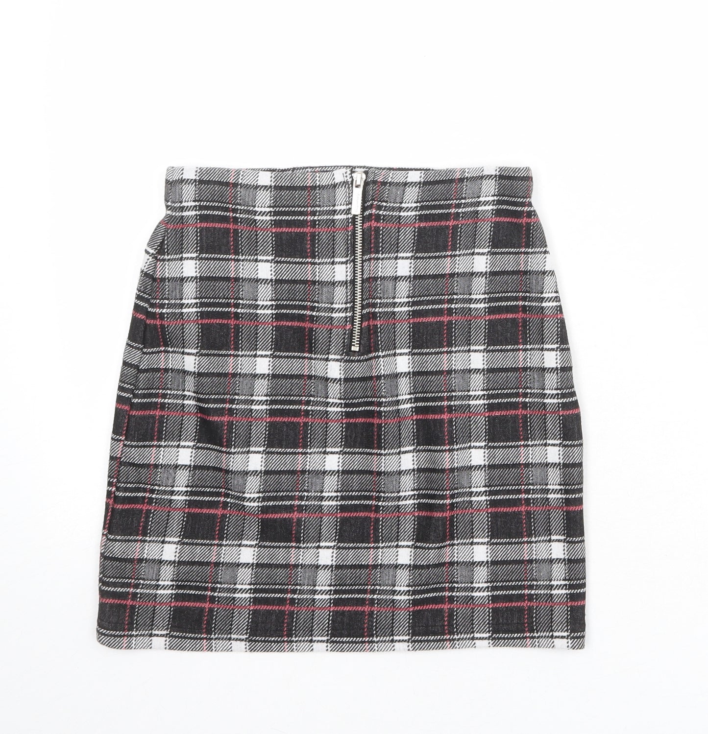 Superdry Womens Multicoloured Plaid Polyester A-Line Skirt Size 8 Zip