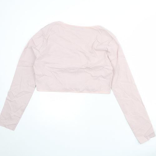 New Girl Order Womens Pink Viscose Cropped Blouse Size 22 Square Neck
