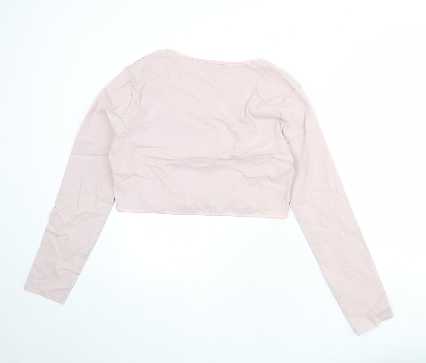 New Girl Order Womens Pink Viscose Cropped Blouse Size 22 Square Neck