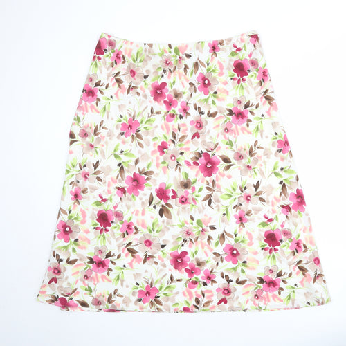Debenhams Womens Multicoloured Floral Polyester A-Line Skirt Size 18