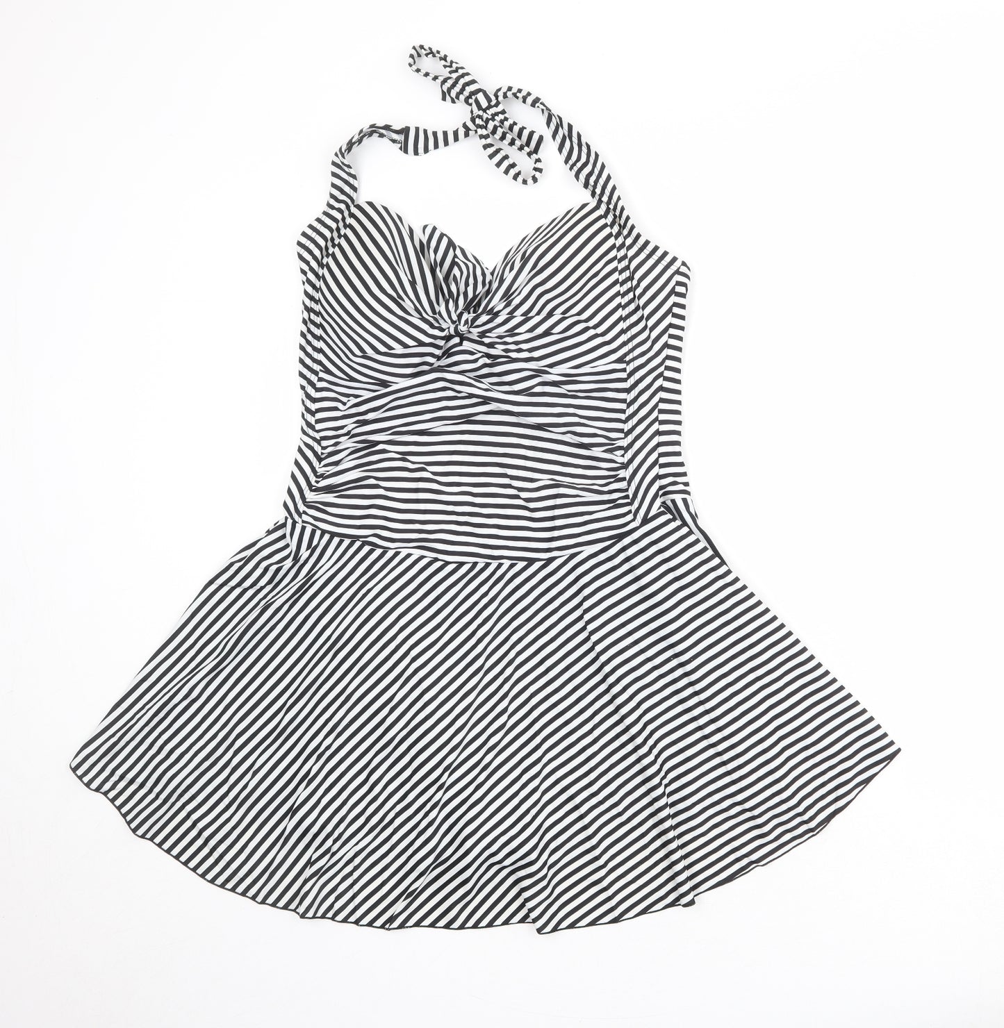 JD Williams Womens Black Striped Polyester One Piece Size 20