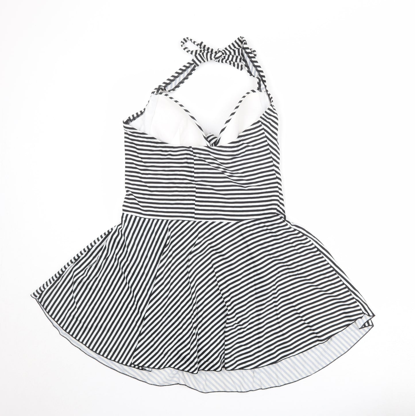 JD Williams Womens Black Striped Polyester One Piece Size 20