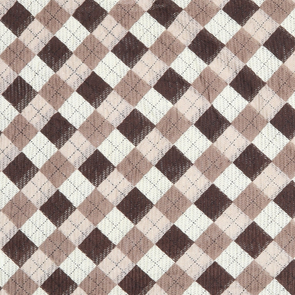 Blue Vanilla Womens Multicoloured Argyle/Diamond Polyester Basic Blouse Size M Round Neck - Size M-L