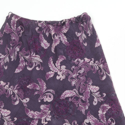 Jacques Vert Womens Purple Geometric Wool Swing Skirt Size 14