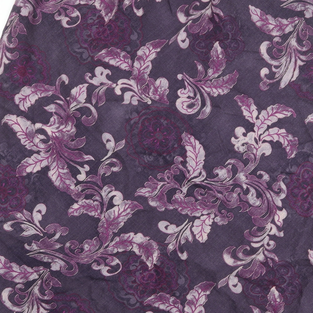 Jacques Vert Womens Purple Geometric Wool Swing Skirt Size 14