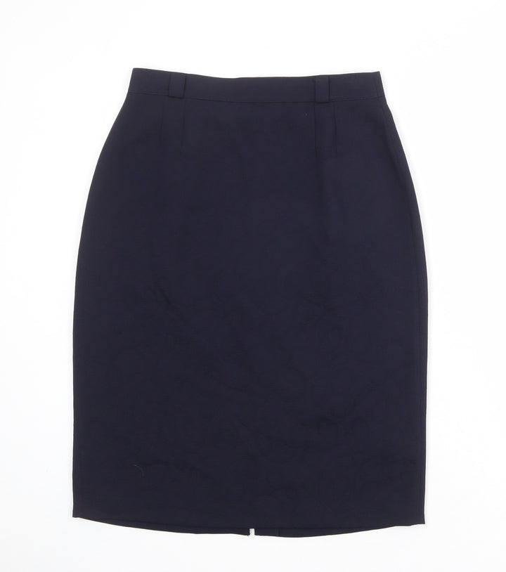 Gerry Weber Womens Blue Polyester Straight & Pencil Skirt Size 10 Zip