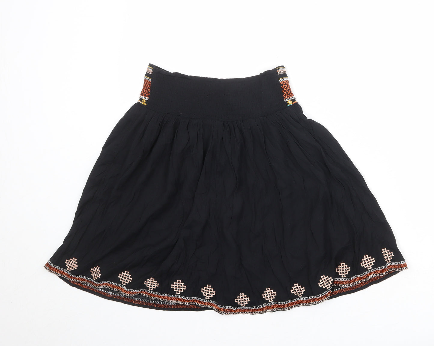 Indigo Womens Black Geometric Polyester Swing Skirt Size 8