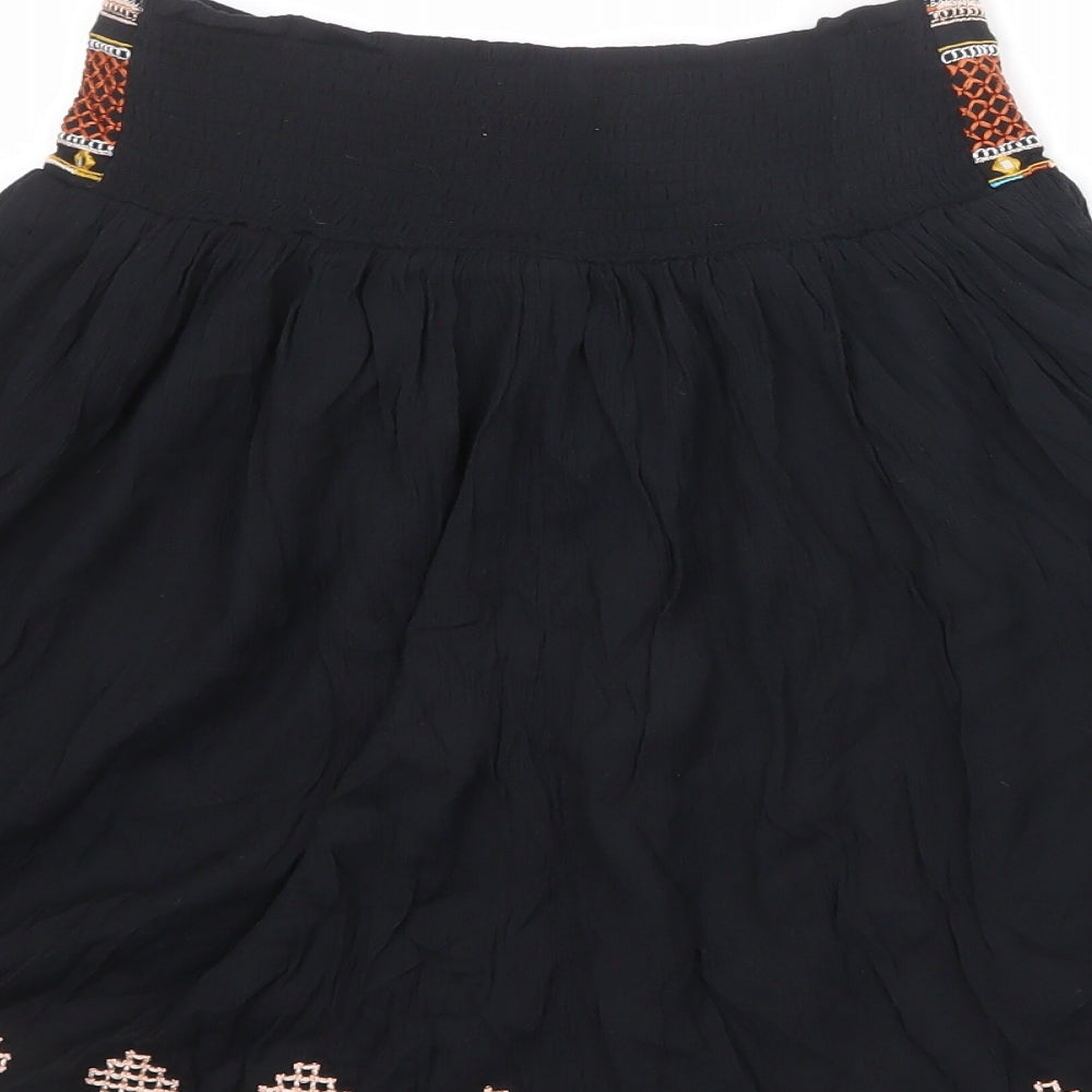 Indigo Womens Black Geometric Polyester Swing Skirt Size 8