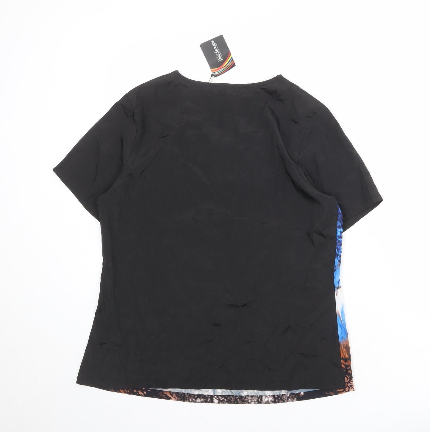 Kaleidoscope Womens Multicoloured Geometric Polyester Basic T-Shirt Size 10 Scoop Neck