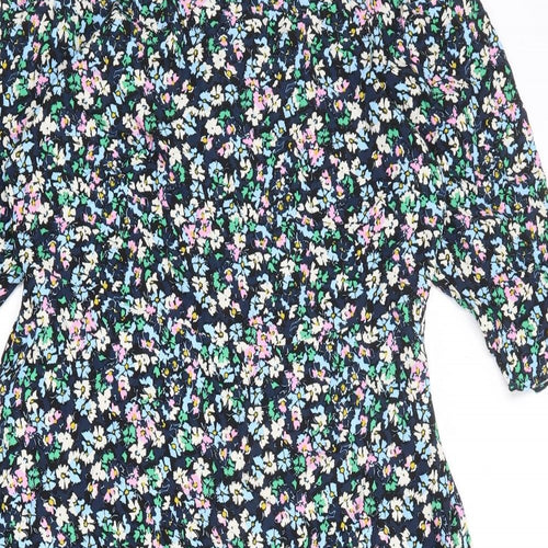 Marks and Spencer Womens Multicoloured Floral Viscose Maxi Size 16 Round Neck Zip