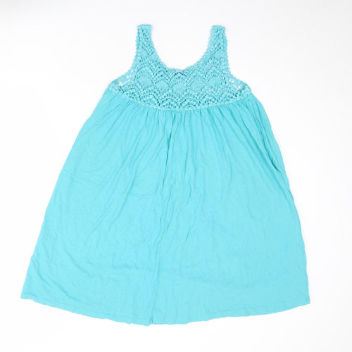 H&M Womens Blue Cotton Tank Dress Size S Round Neck Pullover