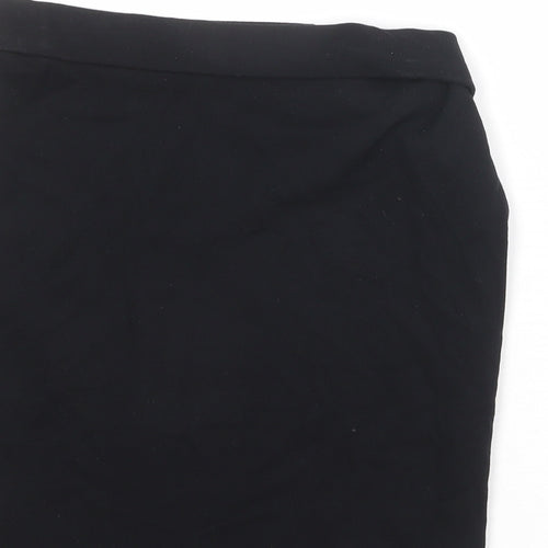 Marks and Spencer Girls Black Viscose Mini Skirt Size 13-14 Years Regular Pull On