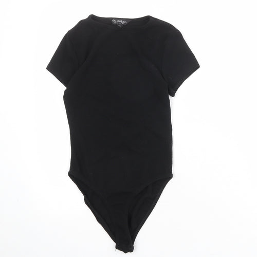 Miss Selfridge Womens Black Polyester Bodysuit One-Piece Size 6 Snap