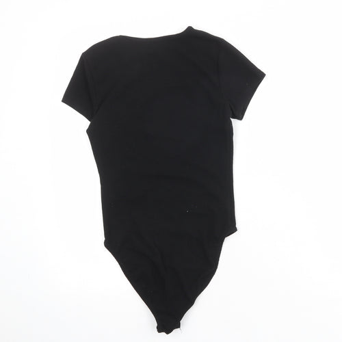 Miss Selfridge Womens Black Polyester Bodysuit One-Piece Size 6 Snap