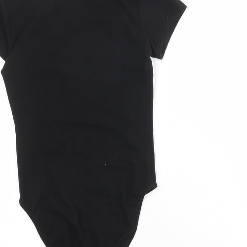 Miss Selfridge Womens Black Polyester Bodysuit One-Piece Size 6 Snap