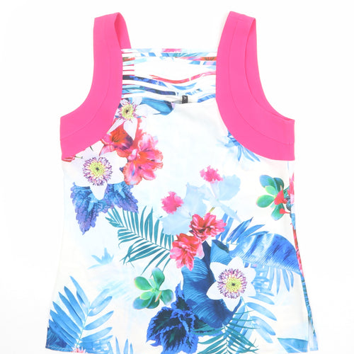 Julien Macdonald Womens Multicoloured Floral Polyester Basic Tank Size 12 Square Neck