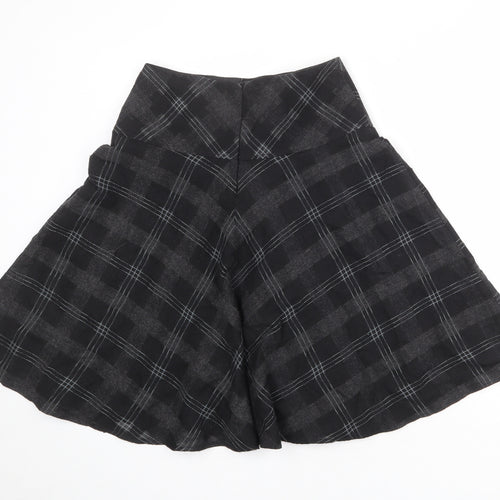 Marks and Spencer Womens Multicoloured Plaid Polyester Swing Skirt Size 8 Zip