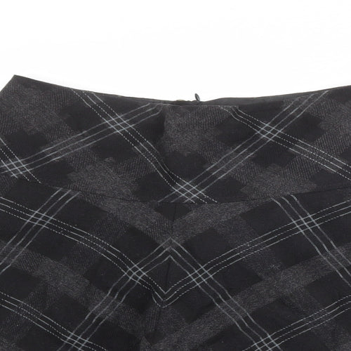 Marks and Spencer Womens Multicoloured Plaid Polyester Swing Skirt Size 8 Zip