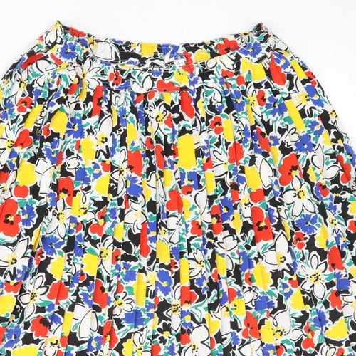 Windsmoor Womens Multicoloured Floral Polyester Pleated Skirt Size 16