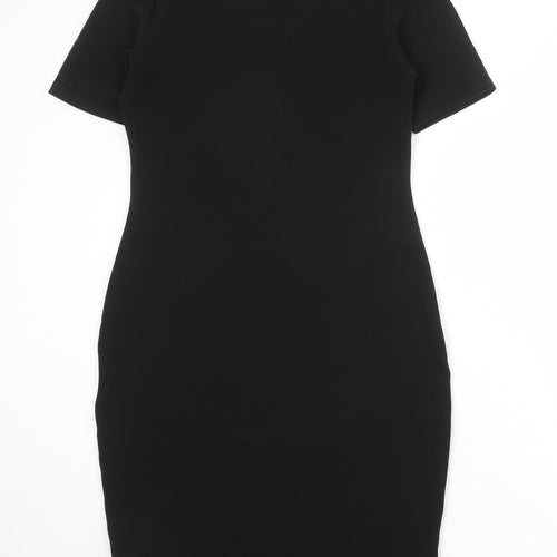 Dorothy Perkins Womens Black Polyester Sheath Size 12 Boat Neck Pullover