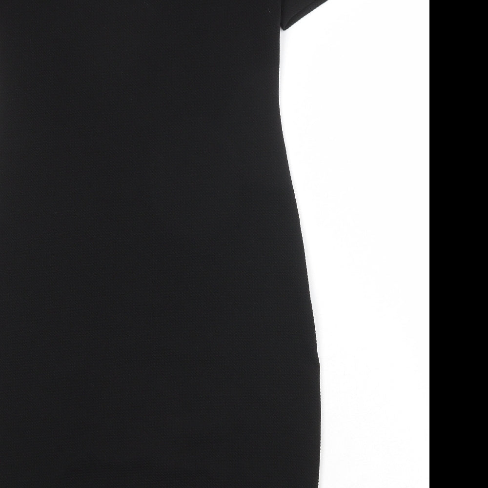 Dorothy Perkins Womens Black Polyester Sheath Size 12 Boat Neck Pullover