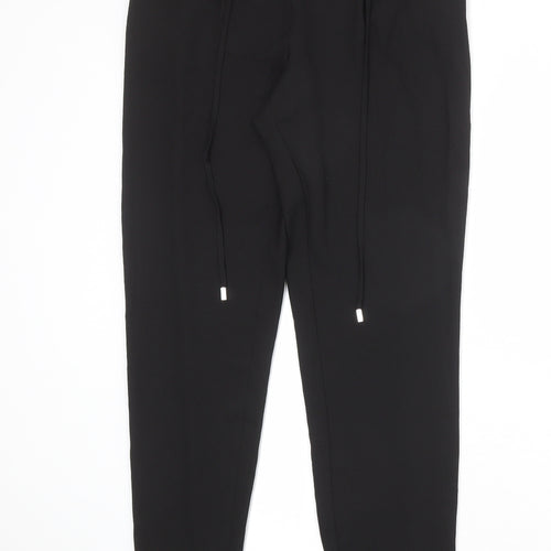 Zara Womens Black Polyester Trousers Size XS Regular Drawstring