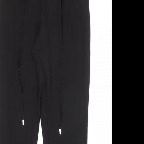 Zara Womens Black Polyester Trousers Size XS Regular Drawstring