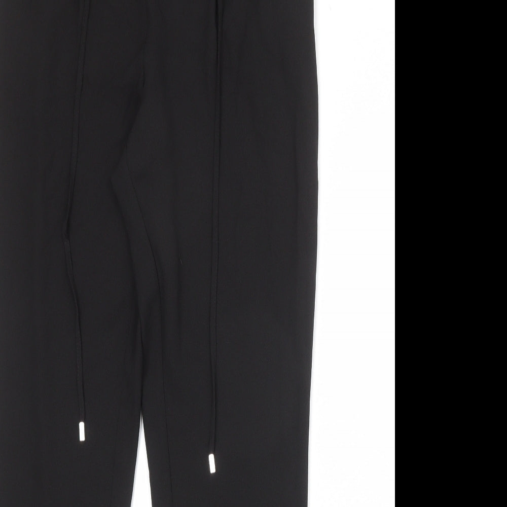 Zara Womens Black Polyester Trousers Size XS Regular Drawstring