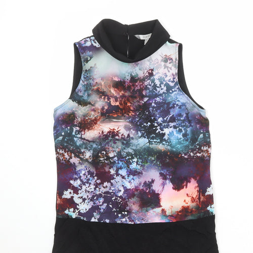 Coast Womens Multicoloured Geometric Polyester Basic Tank Size 6 Round Neck