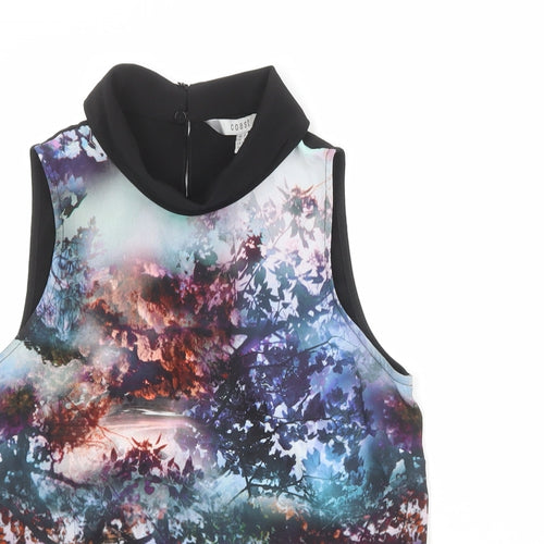 Coast Womens Multicoloured Geometric Polyester Basic Tank Size 6 Round Neck