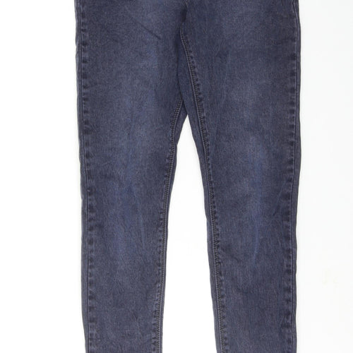Topshop Womens Blue Cotton Skinny Jeans Size 28 L32 in Regular Zip