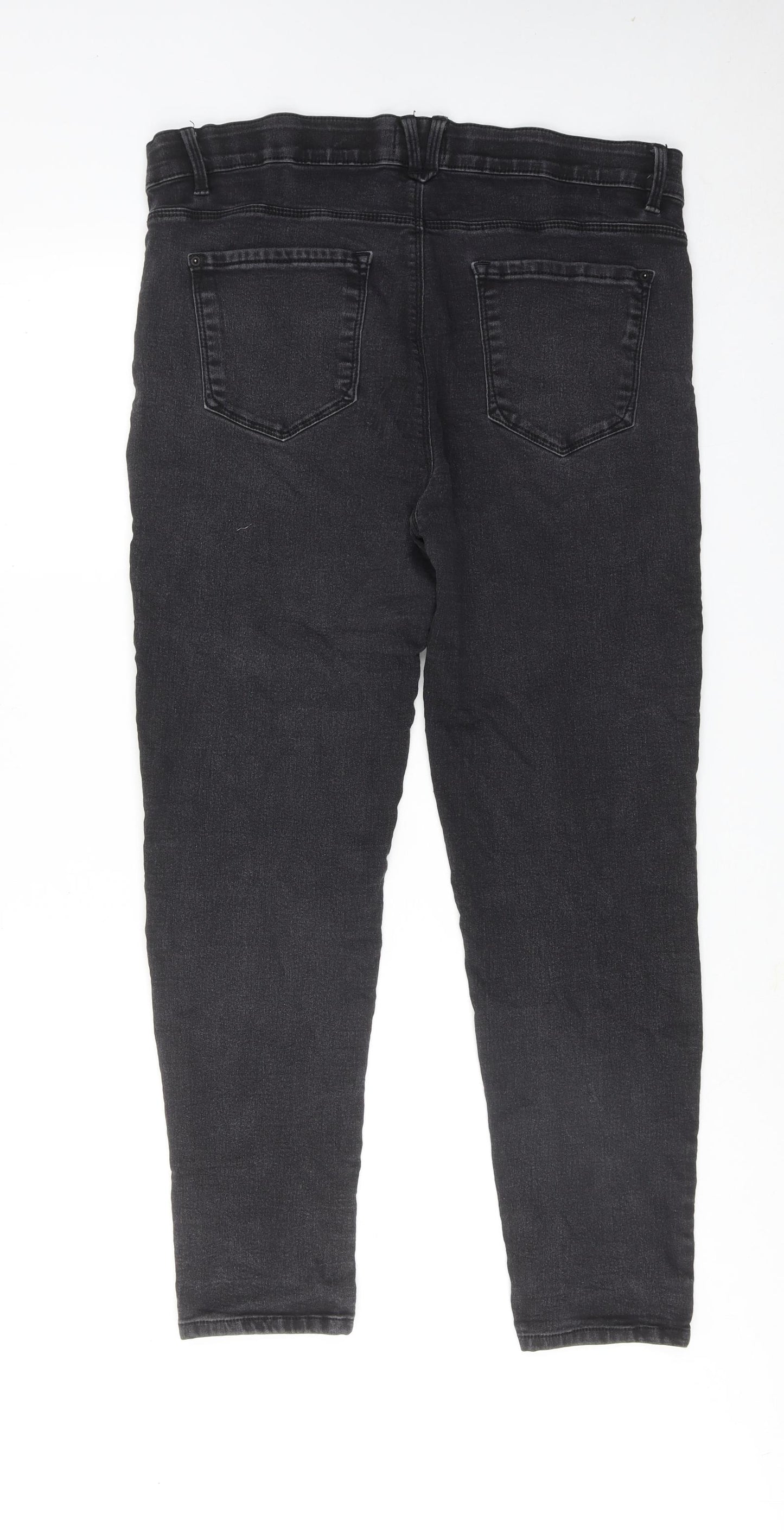 Appeal Womens Grey Cotton Skinny Jeans Size 16 L32 in Regular Zip