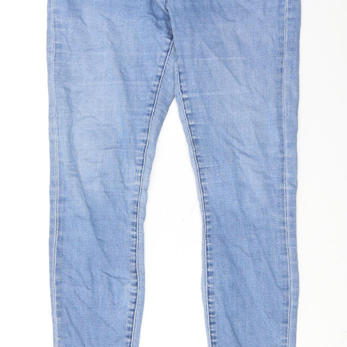 Crew Clothing Womens Blue Cotton Skinny Jeans Size 12 Regular Zip