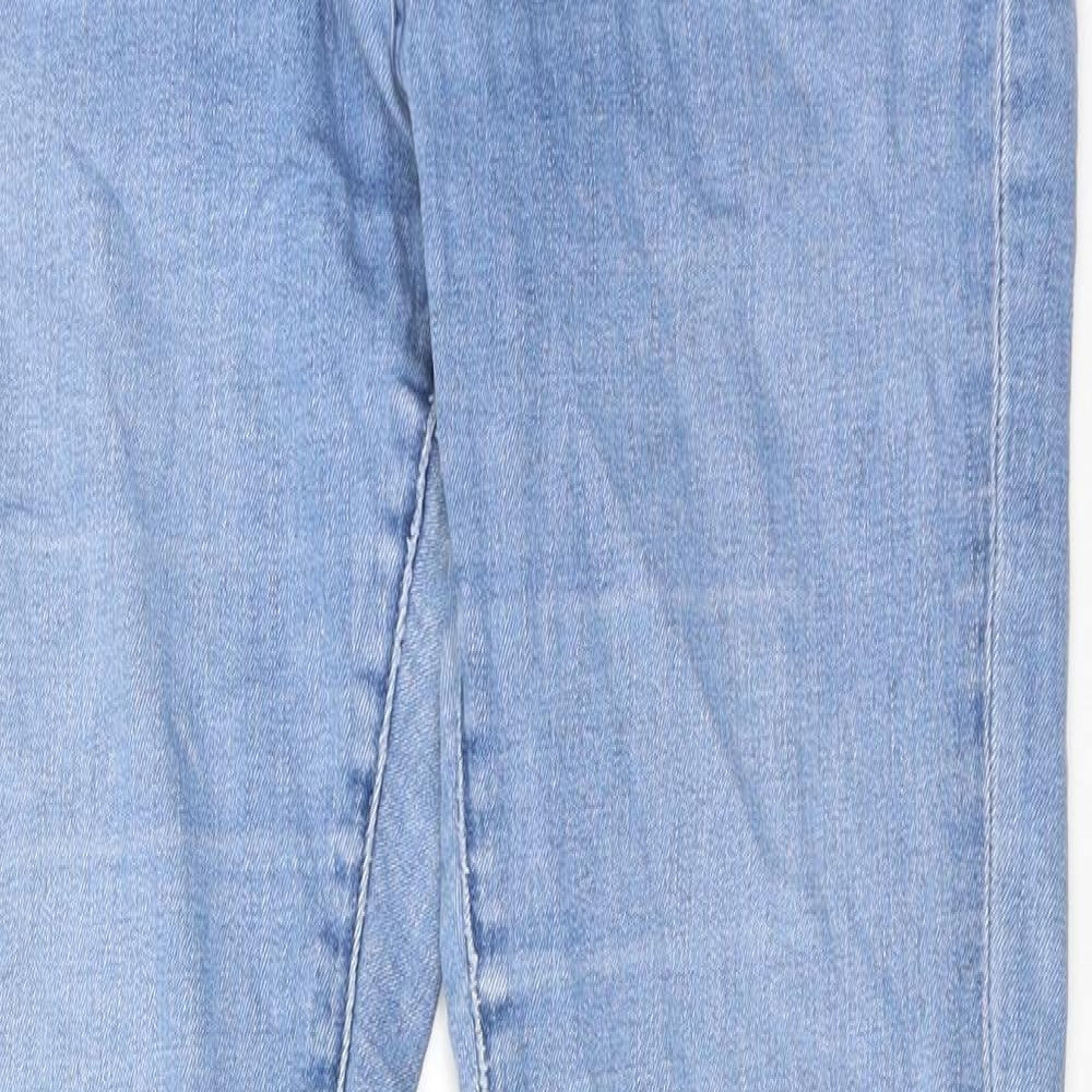Crew Clothing Womens Blue Cotton Skinny Jeans Size 12 Regular Zip