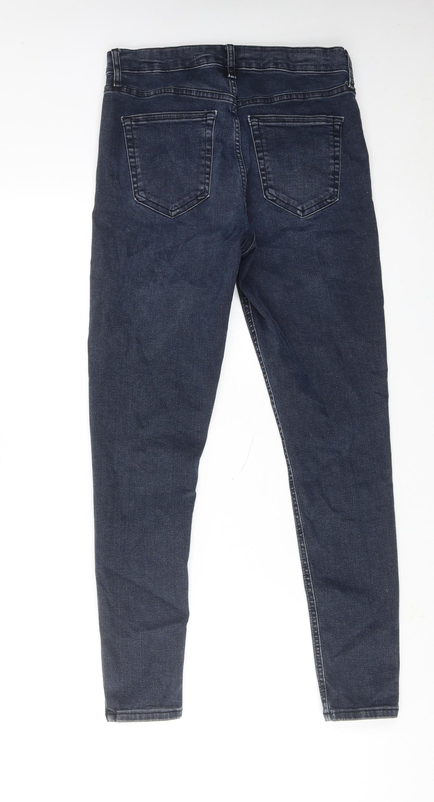 Topshop Womens Blue Cotton Skinny Jeans Size 30 in L32 in Regular Zip