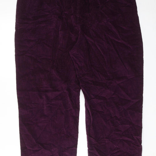 EWM Womens Purple Cotton Jogger Trousers Size 34 in Regular Drawstring