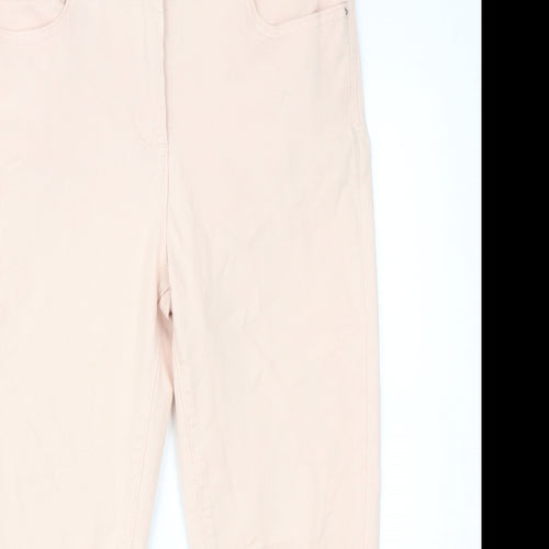 Marks and Spencer Womens Pink Cotton Tapered Jeans Size 30 in Regular Zip