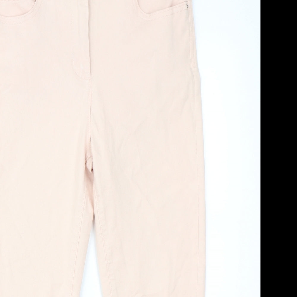 Marks and Spencer Womens Pink Cotton Tapered Jeans Size 30 in Regular Zip
