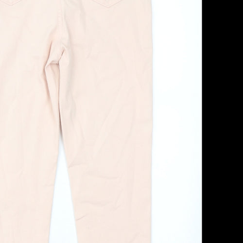 Marks and Spencer Womens Pink Cotton Tapered Jeans Size 30 in Regular Zip