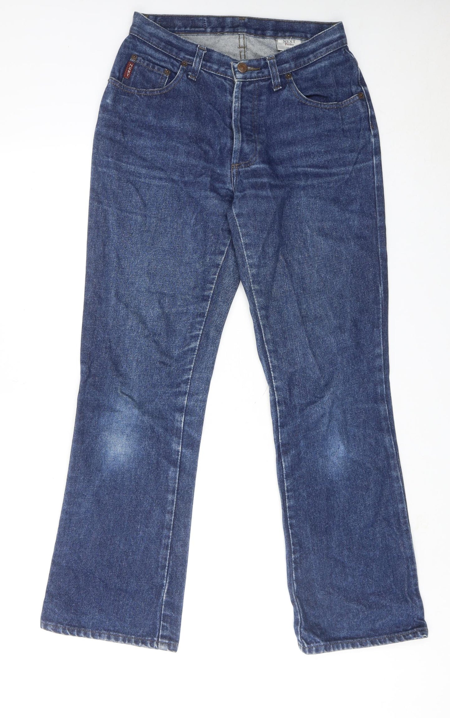 NEXT Womens Blue Cotton Bootcut Jeans Size 10 Regular Zip