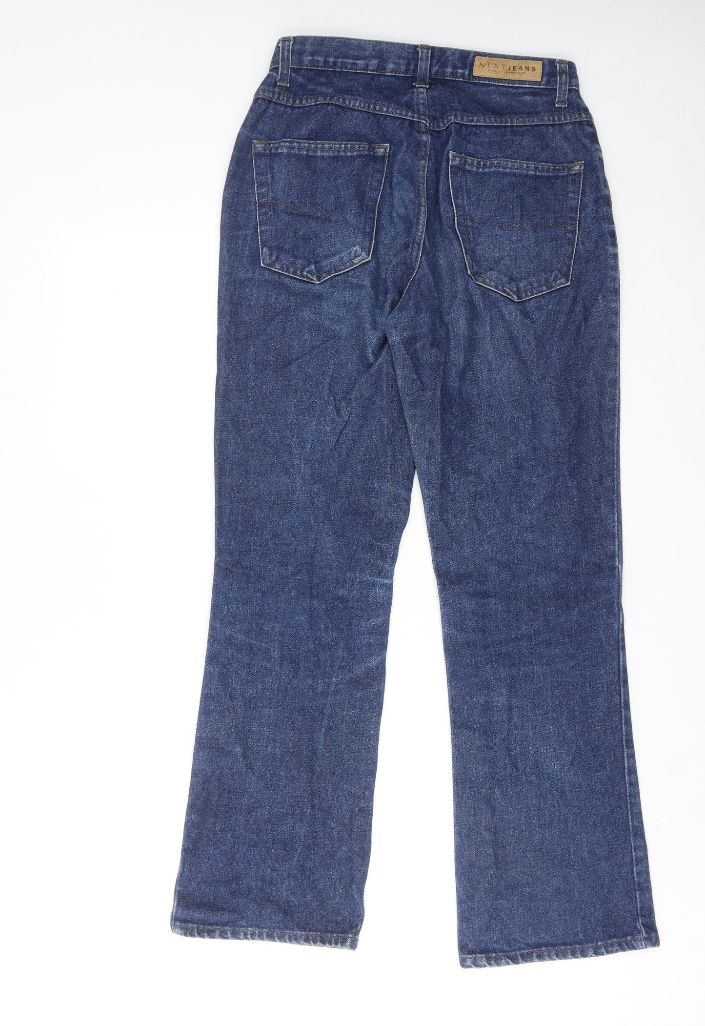 NEXT Womens Blue Cotton Bootcut Jeans Size 10 Regular Zip