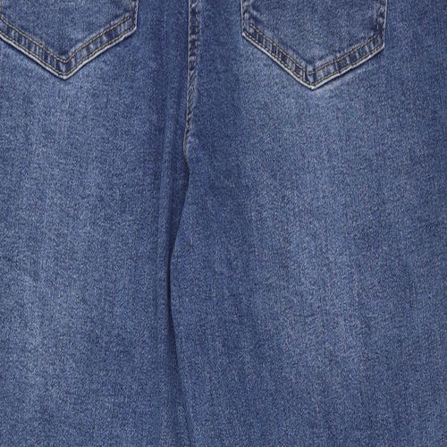 Damart Womens Blue Cotton Bootcut Jeans Size 14 Regular Zip