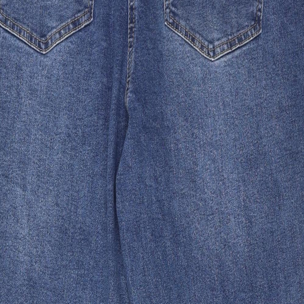 Damart Womens Blue Cotton Bootcut Jeans Size 14 Regular Zip
