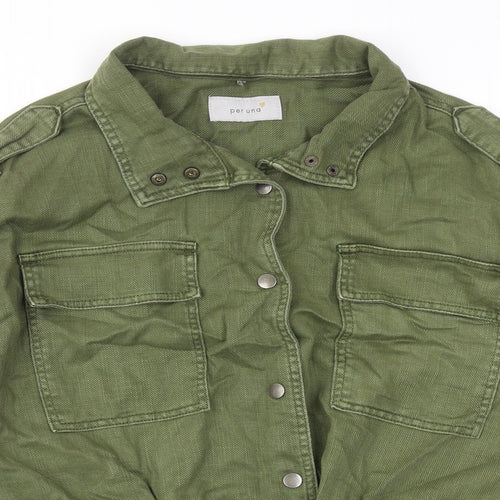Marks and Spencer Womens Green Jacket Size 10 Button