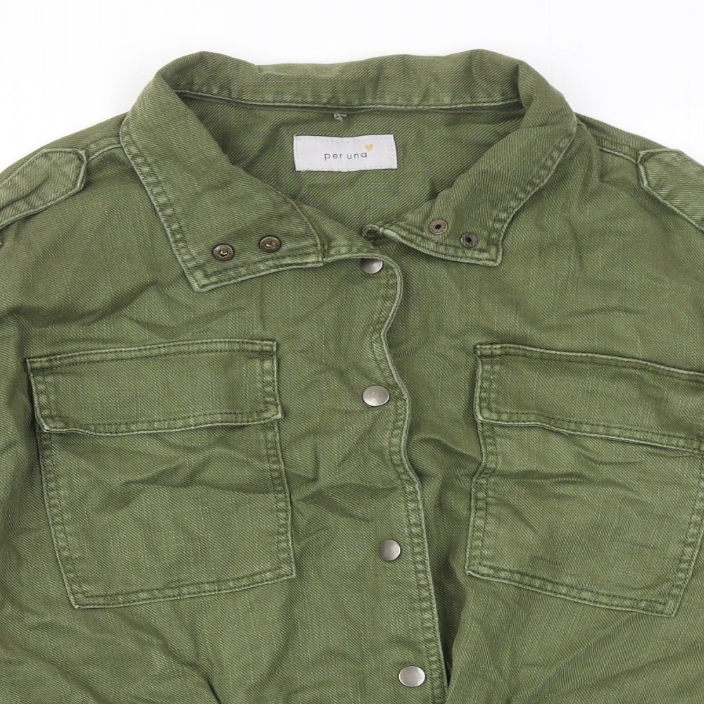 Marks and Spencer Womens Green Jacket Size 10 Button